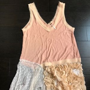 Free People - Blush Tunic with Texture Rose Detail
